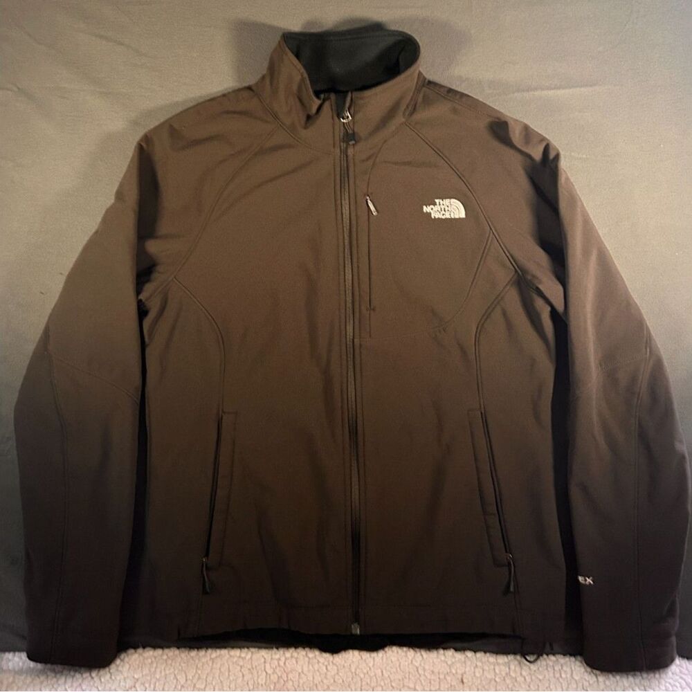 The North Face Apex Bionic Brown Softshell Jacket Full Zip Fleece Lined Outdoor